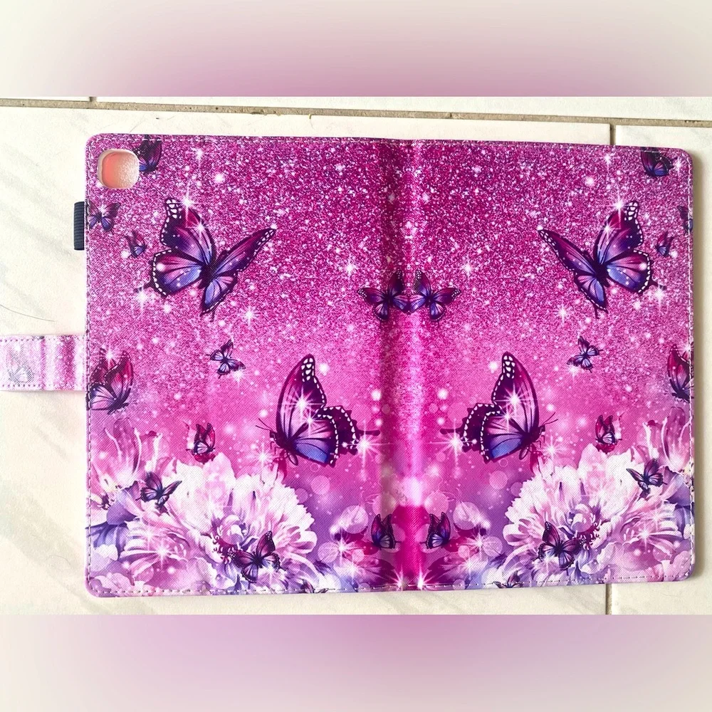 BYCeKe : Pink and Purple Butterfly Tablet Case for iPad 10th-11th generation